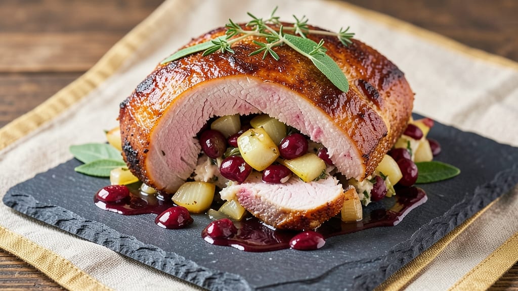 Apple Cranberry Stuffed Pork Roast Recipe: Sweet-Savory Centerpiece for Holiday Feasts