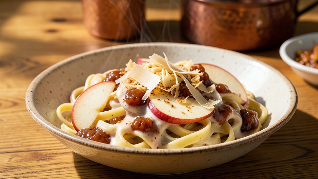 Apple Pasta Recipe: Sweet Caramelized Apples and Creamy Parmesan Twist