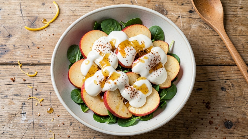 Frozen Apple Salad Recipe: Crunchy Cinnamon Apples in Creamy Yogurt Dressing