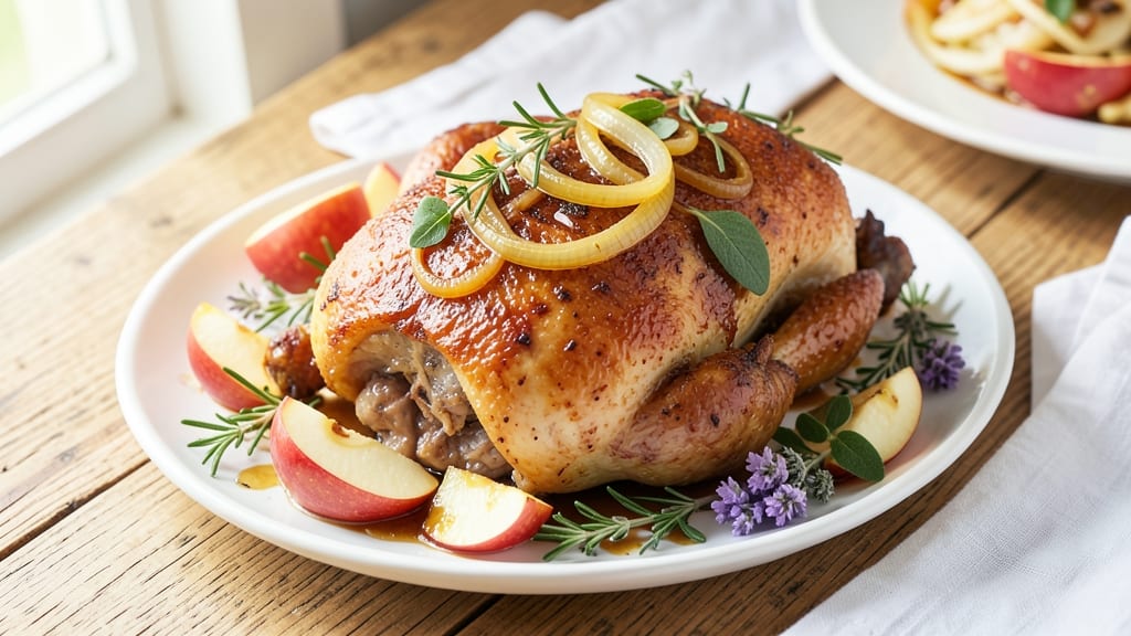 Whole Chicken Apple Recipe: Herb-Infused Roast With Caramelized Apple Filling