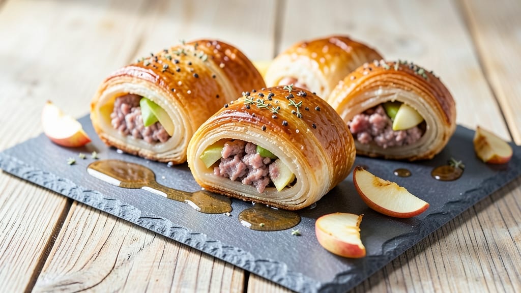 Pork And Apple Sausage Rolls Recipe: Flaky Pastry Wrapped in Sweet-Tart Harmony