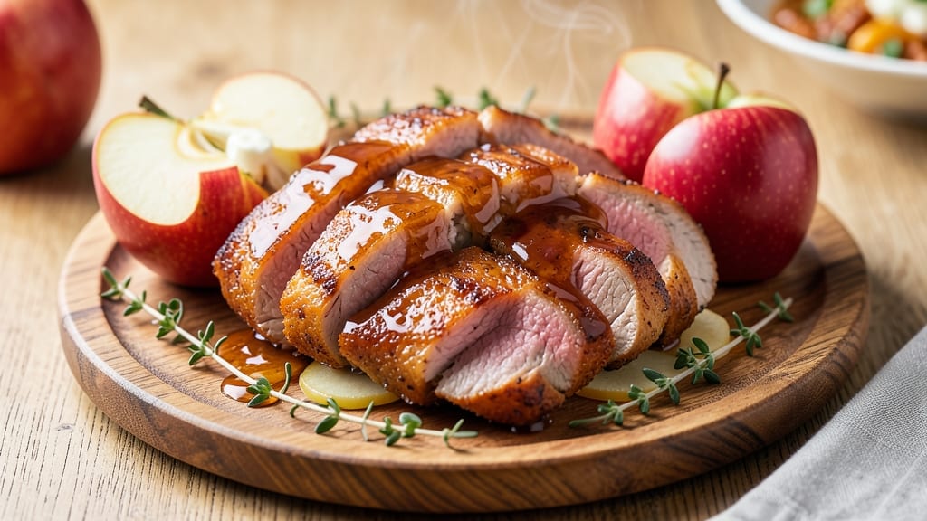 Apple Glazed Pork Loin Recipe: Caramelized Apple Crunch Meets Juicy Pink Meat