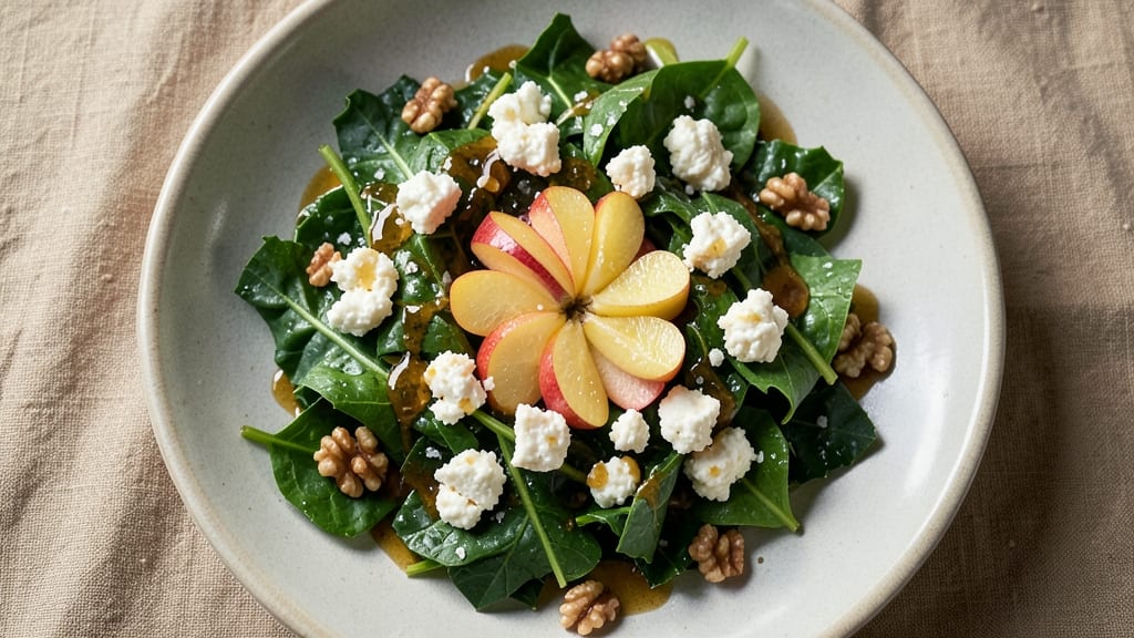 Kale Apple Goat Cheese Salad Recipe: Crunchy Apple Bites and Creamy Goat Cheese Balls