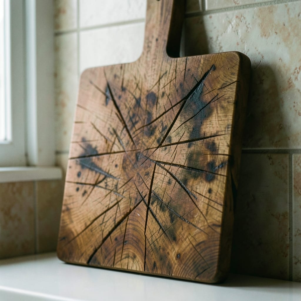 The wooden cutting board
