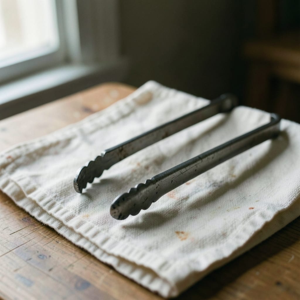 The metal tongs