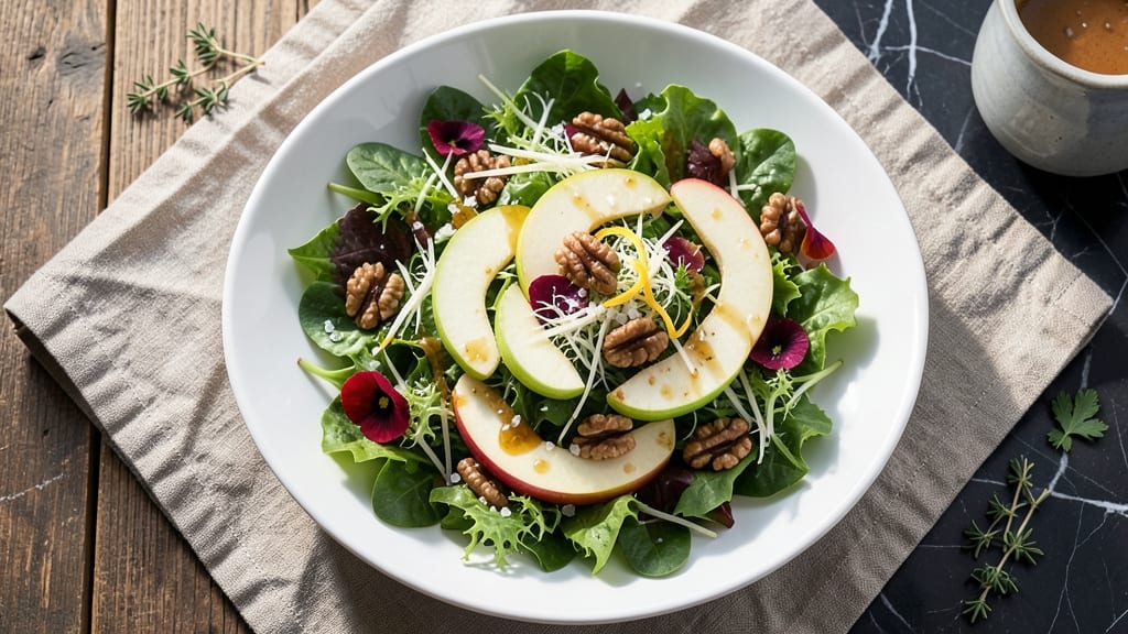 Apple Vinaigrette Salad Recipe: Bright Tangy Dressing With Crunchy Apple Bites
