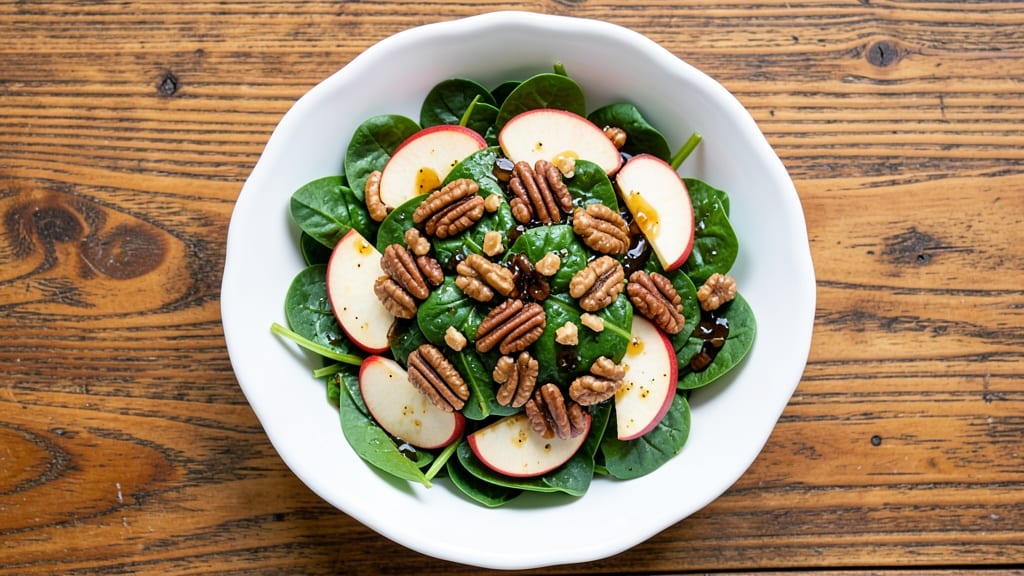 Spinach Apple Pecan Salad Recipe: Sweet-Tart Balsamic Crunch in 15 Minutes