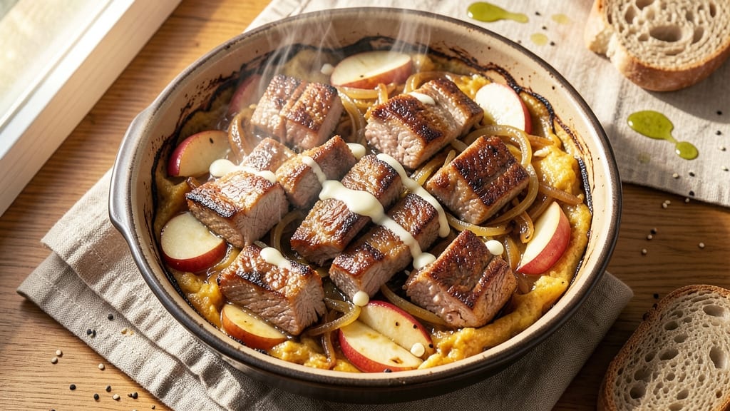 Pork Apple Cider Casserole Recipe: Braised Pork with Spiced Apple Cider Crust