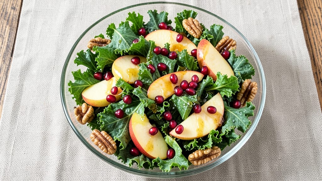 Kale Apple Pomegranate Salad Recipe: Crunchy Sweetness With Tart Pop Contrast