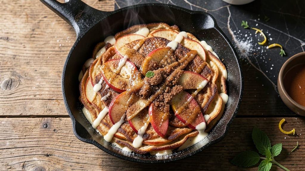Dutch Oven Apple Pancakes Recipe: Spiced Caramelized Top With Fluffy Hearts